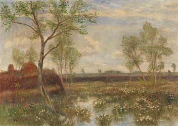 Landschap bij Fischerhude (bron in het veen), Otto Modersohn