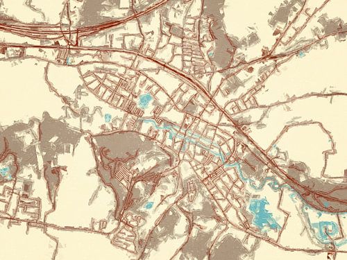 Carte de Valkenburg dans le style Blue & Cream