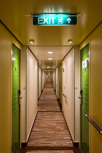 The long hallway to our cabin