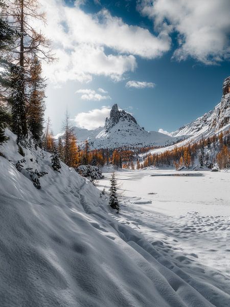 Lago Federa in de winter van Daniël de Jong