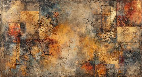 Aardetinten Gloed - Warm Abstract Schilderij van Joriali Abstract