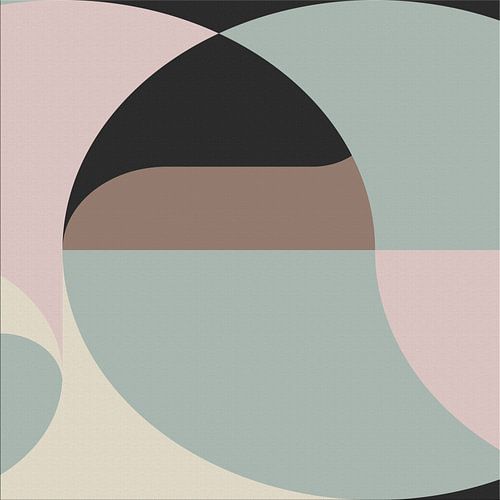 Retro architectuur. Abstracte grafische geometrische kunst in pastelkleuren IV