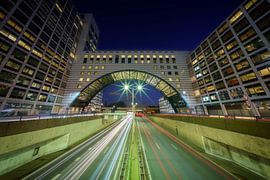 Rush hour in The Hague above the A12 motorway by Roy Poots