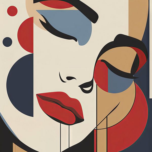 Pop Art Portrait - Modern elegance in geometric shapes by Poster Art Shop