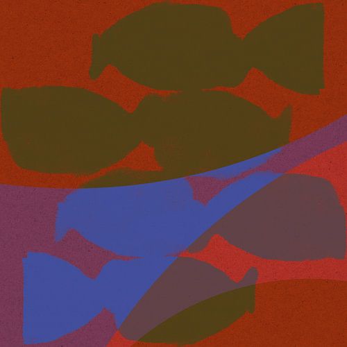 Abstracte organische vormen in paars, groen, blauw, rood II.