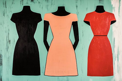 Abstracte kleurrijke jurken