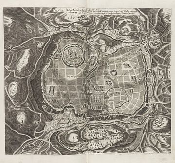 Jeruzalem, plattegrond, BIBLIA GERMANICA, 1686 van Atelier Liesjes