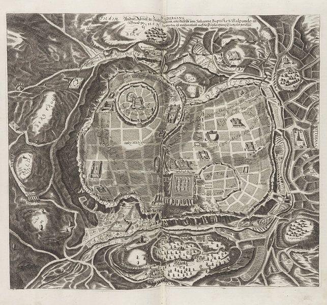 Jerusalem, Karte, BIBLIA GERMANICA, 1686 von Atelier Liesjes