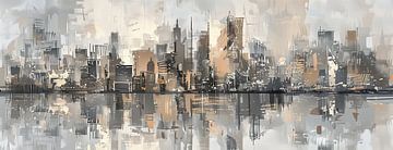 Abstract skyline NYC van Thea