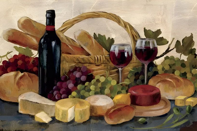 Tuscan Evening Wine by Artwork Shop