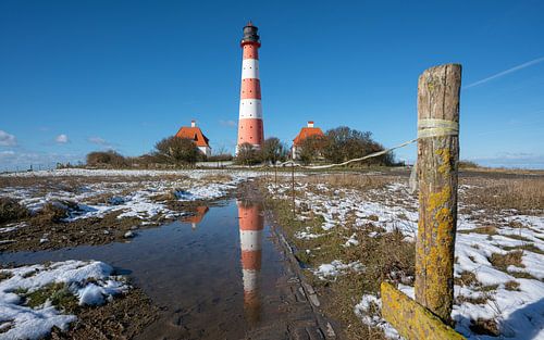 Vuurtoren Westerhever, Noord-Friesland, Duitsland