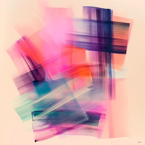 Decoratieve compositie van kleur en transparantie met een vleugje neon