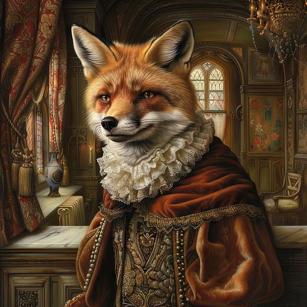 Vos in barokstijl van Poster Art Shop