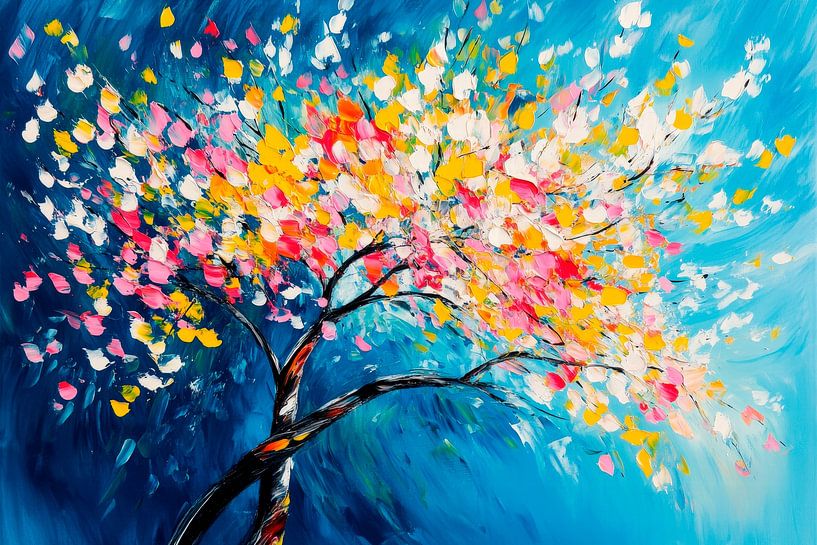 Play of colours of a blossoming tree by Poster Art Shop