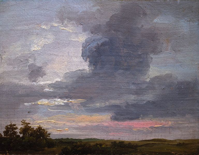 Cloud Study over flat Landscape, Johan Christian Dahl by Masterful Masters