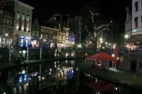 Oude gracht Utrecht bij nacht
