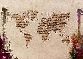 World map 46 music world #map #worldmap by JBJart Justyna Jaszke