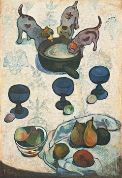 Stilleven met drie puppy's, Paul Gauguin