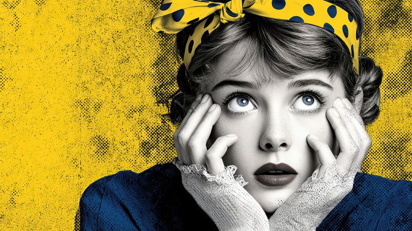 Verlorene Unschuld – Pop-Art Portrait zwischen Nostalgie und Dramatik von Klaus Tesching - Art-AI