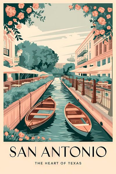 San Antonio, Texas by Poster Art Shop
