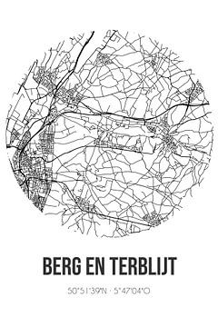 Berg en Terblijt (Limburg) | Landkaart | Zwart-wit van Rezona