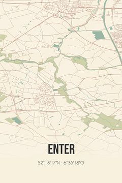 Vintage landkaart van Enter (Overijssel) van Rezona