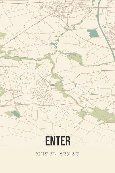 Vintage map of Enter (Overijssel) by Prints of Place