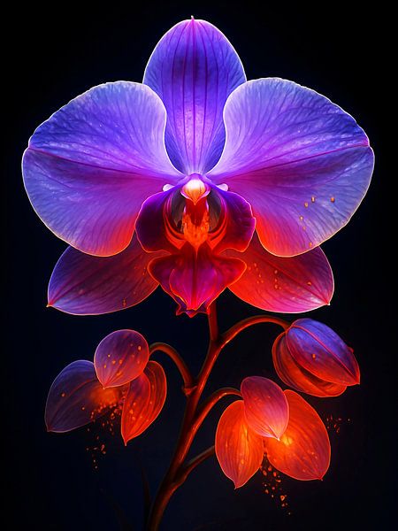 Orchideeënbloesem in stralend licht van A.D. Digital ART