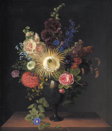 A Cactus Grandiflora And Other Flowers In A Porphyry Vase,  Cladius De