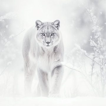 Majestic Beauty of the Snow Panther by Karina Brouwer