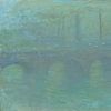 Waterloo Bridge, London, at Dusk by Claude Monet . Pastel in green and blue by Dina Dankers
