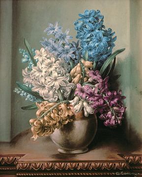 Hyacinten in een aardewerken vaas van Albert Williams