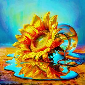 Sonnenblume - Sonnenblume - digitale Malerei von ellenilli .