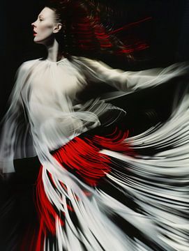 Danse ta vie | Danseuse en noir-blanc-rouge sur Frank Daske | Foto & Design