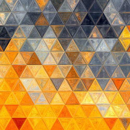 Mozaïek driehoek oranje grijs #mosaic