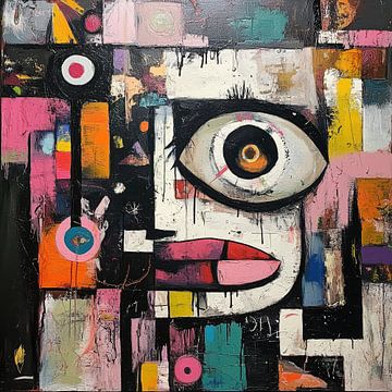Abstracte gezicht in vormen van TheXclusive Art