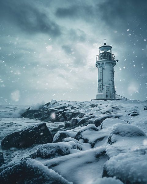 Leuchtturm im Winter von fernlichtsicht