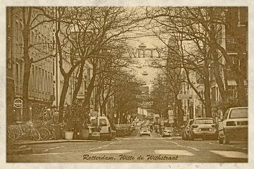 Vintage postcard: Rotterdam, Witte de With Street