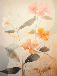 Verträumte Mixed Media Kunst: Transparente Blumen und Pflanzen