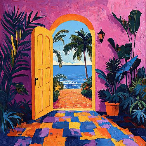 Op Matisse geïnspireerd Mediterraan Zeezicht Zee Fauvisme