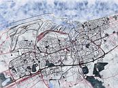 Kaart van Dunkirk in de stijl 'White Winter' van Maporia thumbnail