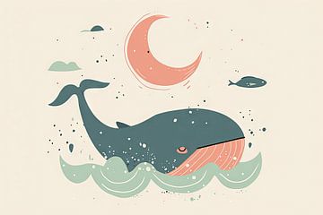 Dromende walvis van Poster Art Shop