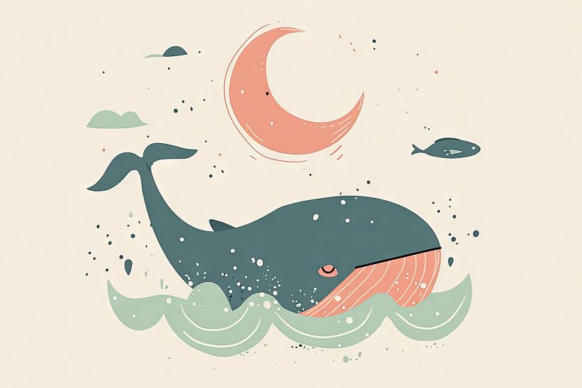 Träumender Wal von Poster Art Shop