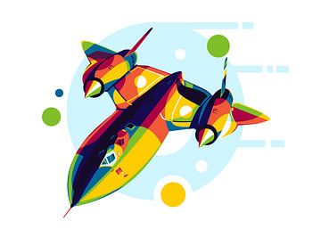 SR-71 Black Bird in Pop Art by Lintang Wicaksono