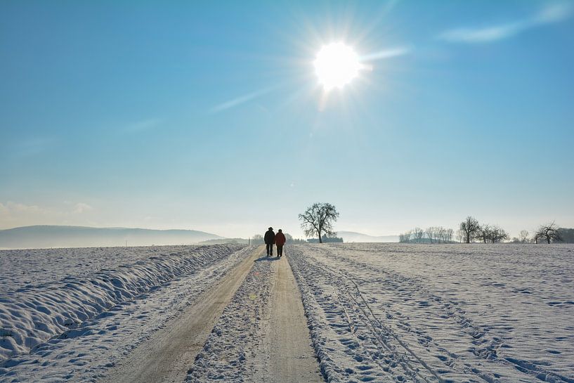 Wandelen in de sneeuw van Claudia Evans
