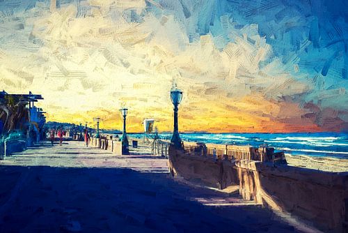 Mission Beach Boardwalk - Impressionist
