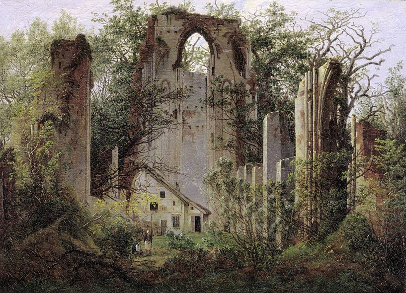 Caspar David Friedrich.  Ruïne in het bos van 1000 Schilderijen