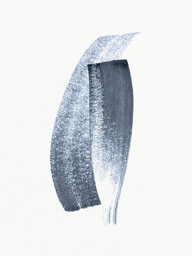 Strokes 7 | Indigo Embrace | Minimalistisch Waterverf Abstract