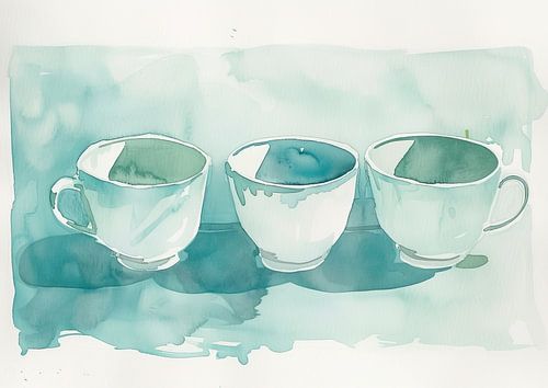 Trois tasses à café