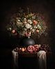 Stilleven met rozen, tulpen en granaatappels van Willie Kers thumbnail